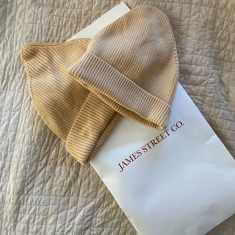 James Street Co Cotton Port Beanie - Butter (Adult + Child)
